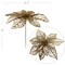2-Pack 8.5" Gold Glitter Poinsettia Flower, Christmas Holiday Decoration, Ideal for Holiday Decor, Xmas Floral Arrangements, Home Decoration